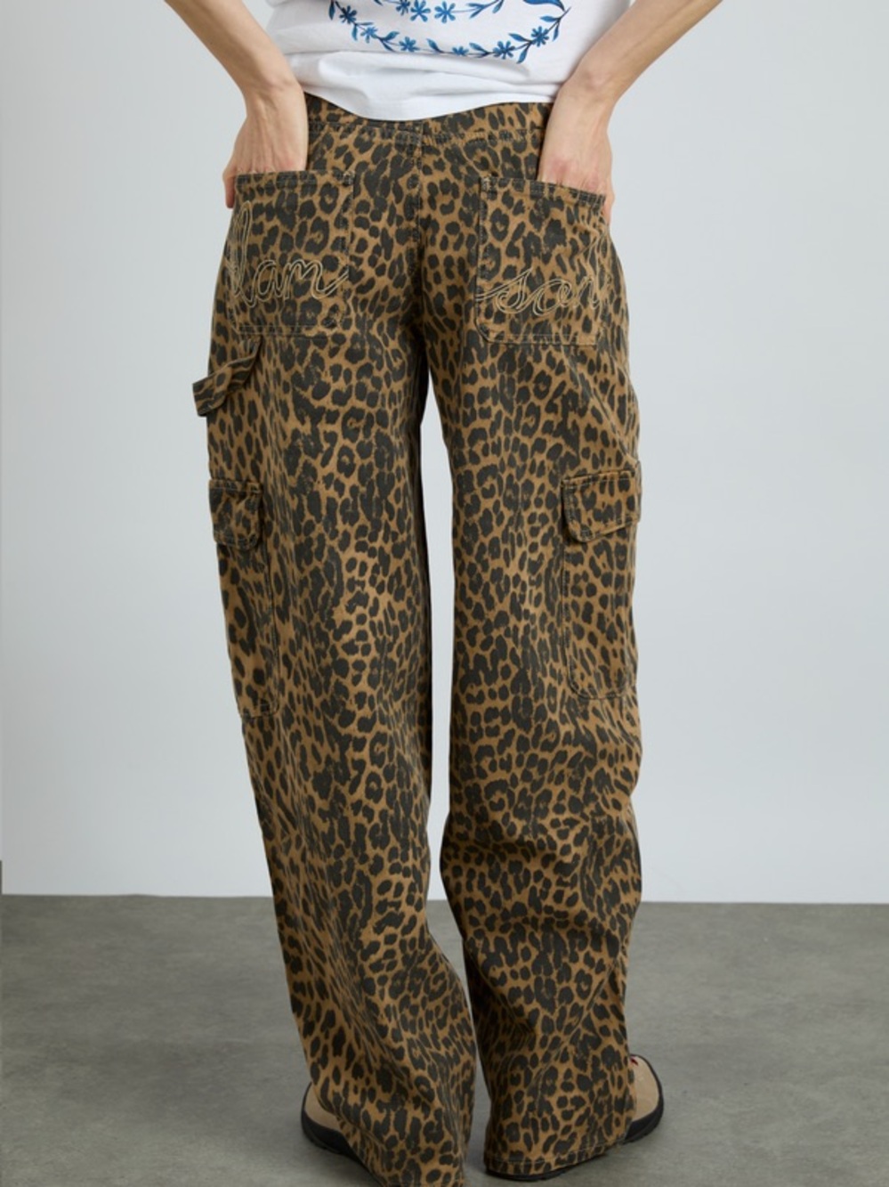 Damson Madder Leopard Carpenter Cargo Pants UK 8 / US 4 - Picture 4 of 16